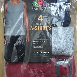 Fruit of the Loom Men's A-Shirts - Gray, Blue, Red